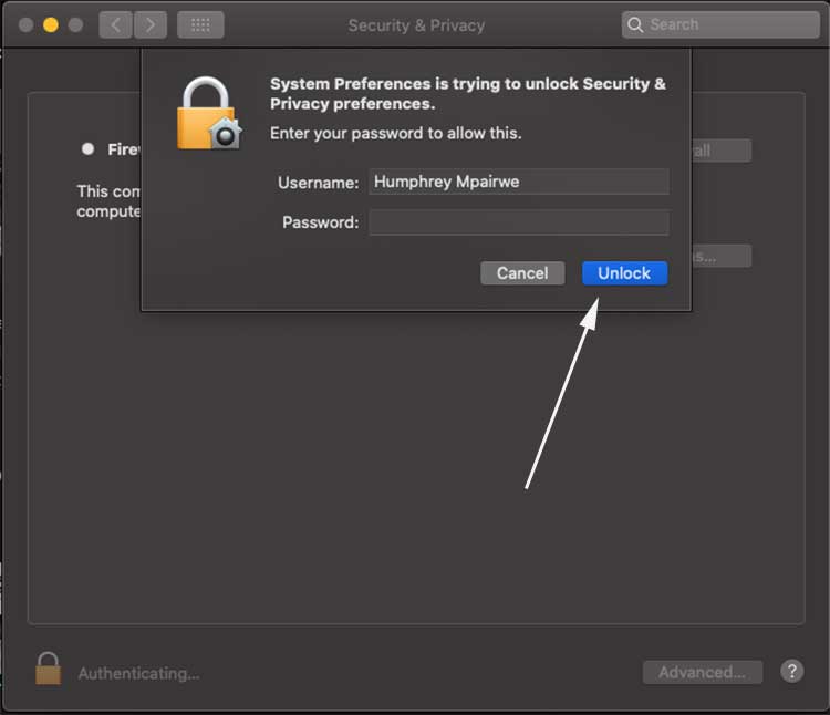 unlock firewall on mac